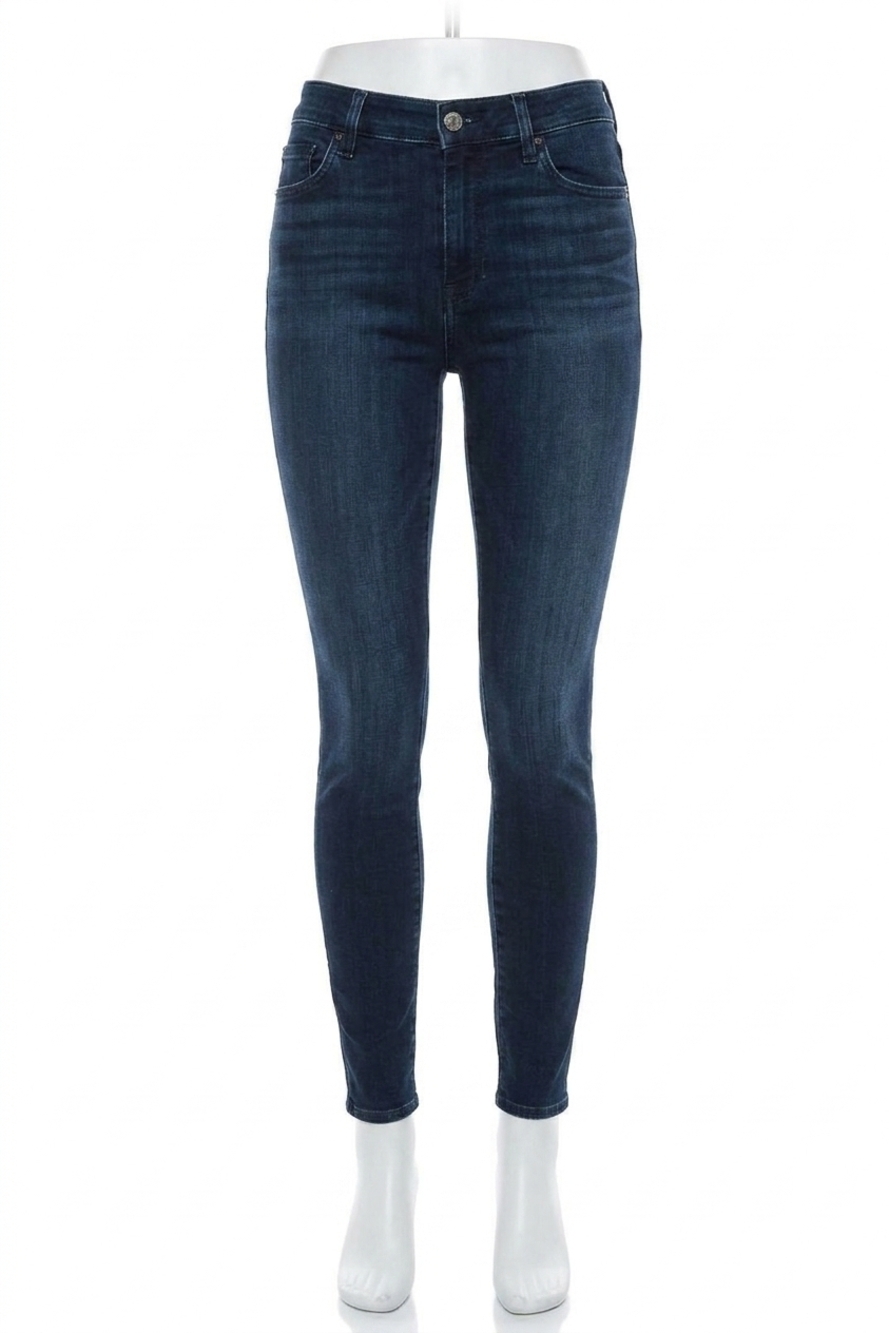 NEW 7 FOR ALL MANKIND blair high waist super skinny jeans in dark wash denim